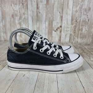 Converse All Star Low Top Sneakers Women's Black Canvas Shoes Size 6